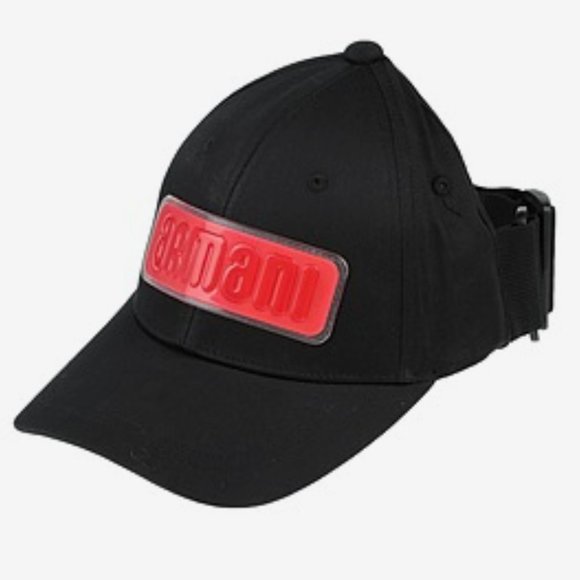 Armani Exchange Black Cap with Red Logo - Picture 1 of 3